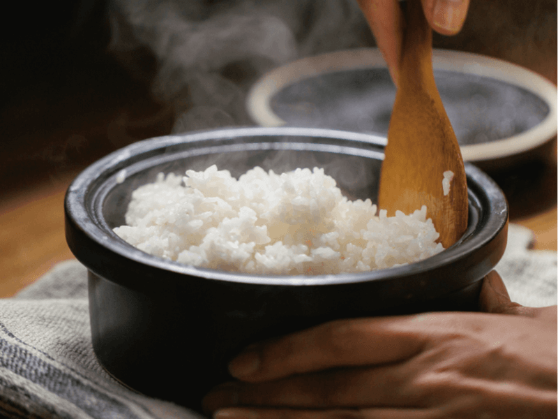 hime土鍋でお米を炊く