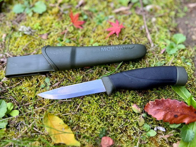 モーラナイフ‗苔の上‗鞘と平行‗真横